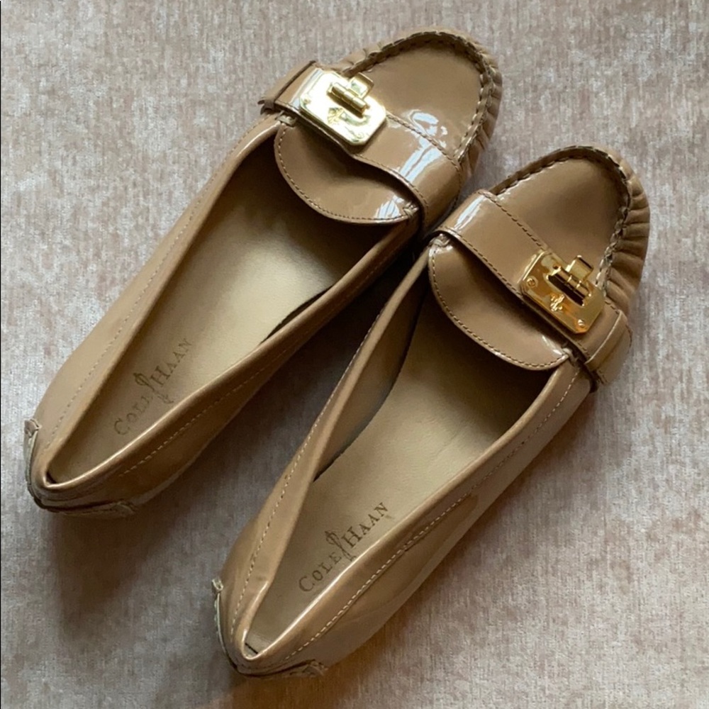 Cole Haan Tan Brown Patent Leather Loafers